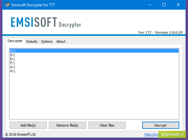 Emsisoft Decrypter for 777