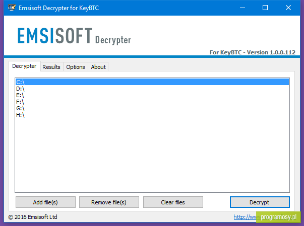 Emsisoft Decrypter for KeyBTC