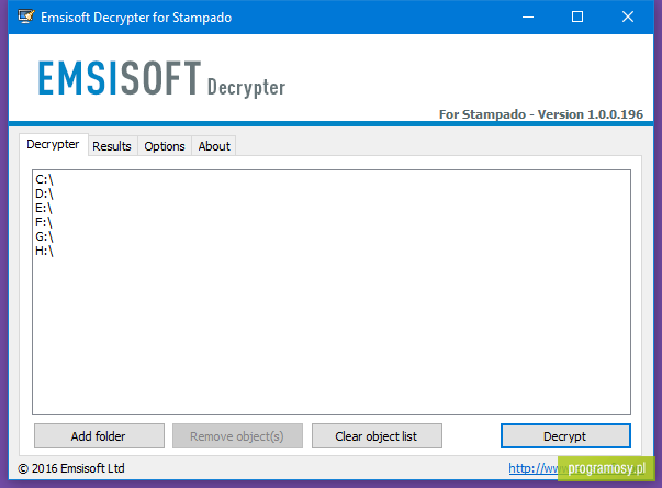 Emsisoft Decrypter for Stampado