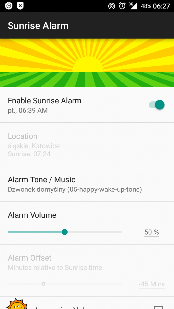 Sunrise Alarm