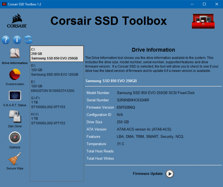 Corsair SSD Toolbox