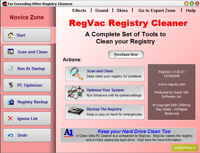 RegVac Registry Cleaner