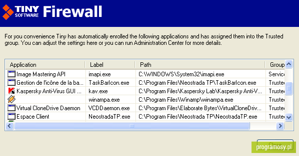 Tiny Personal Firewall