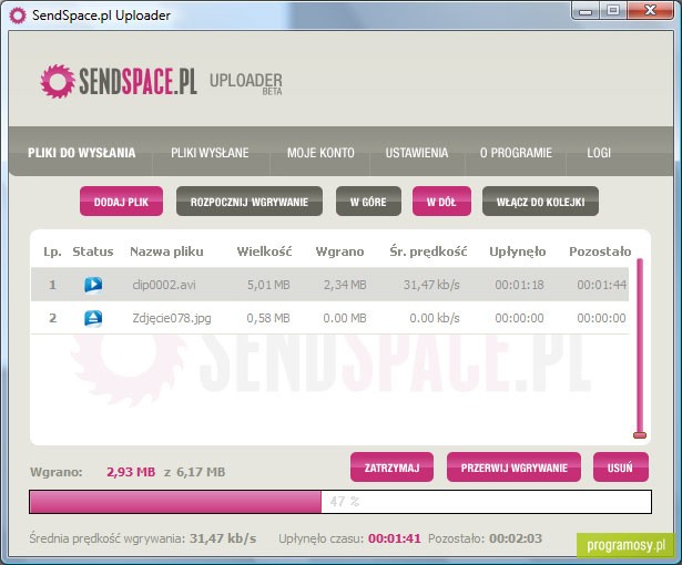 SendSpace.pl Uploader