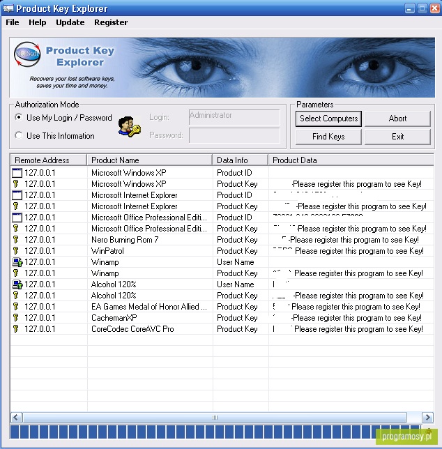 Product Key Explorer