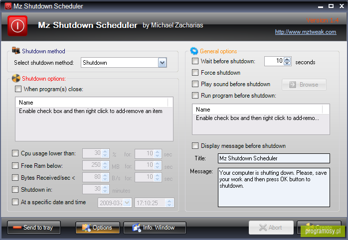 Mz Shutdown Scheduler