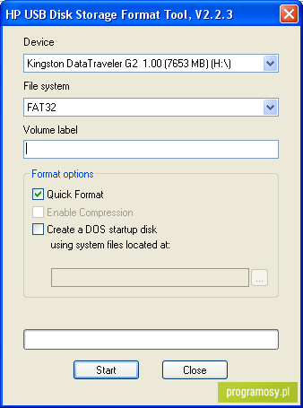 HP USB Disk Storage Format Tool