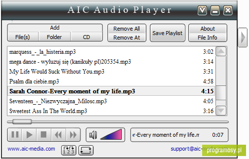 AIC Audio Player