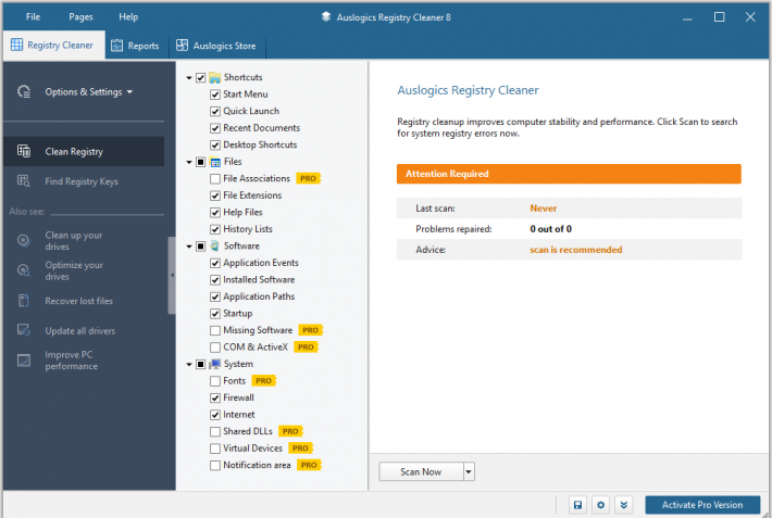 Auslogics Registry Cleaner