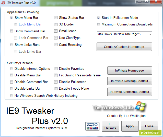 IE9 Tweaker Plus