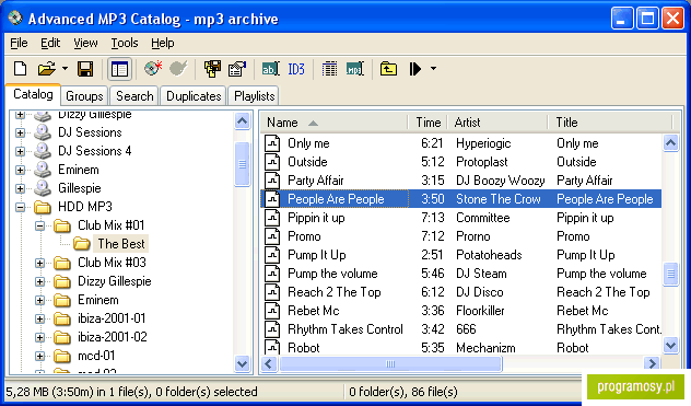 Advanced MP3 Catalog