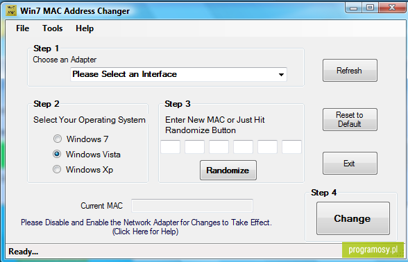 Win7 MAC Address Changer